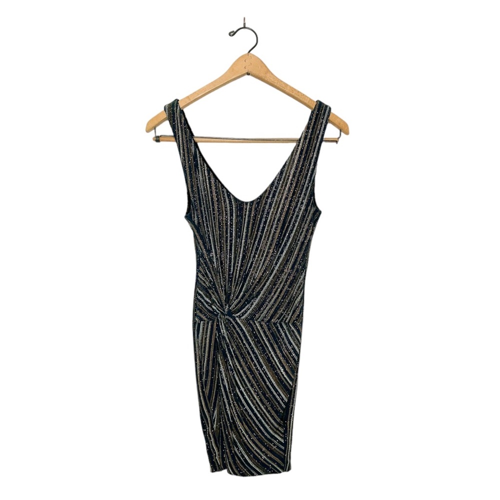 Guess by Marciano Sparkly Glitter Ribbed Knit Sleeveless Mini Dress Small S